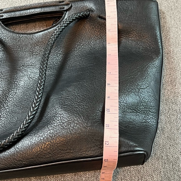 Deux Lux Woven Handle Black Tote Bag - Picture 7 of 11